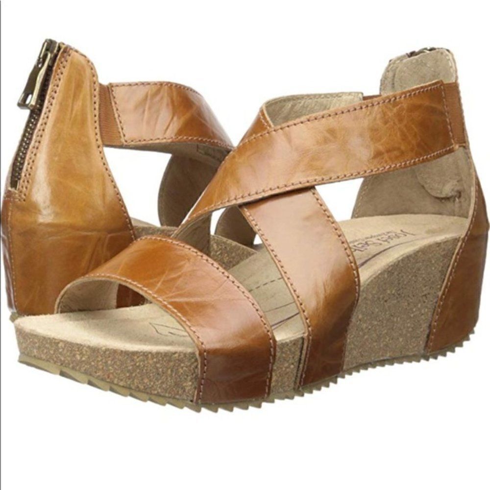 Josef Seibel Meike Leather Kork Wedge Sandals 42
